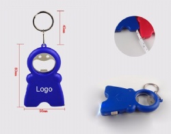 Beer Bottle Opener LED Light Mini Portable Pull Ruler Keychain 3 in 1