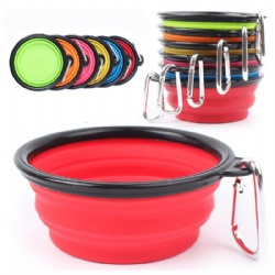 Cute Fold-able Dog Cat Pet Silicone Traveling Feeding Bowl