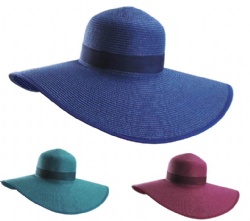 Wide Rim Summer Beach Floppy Straw Band Hat