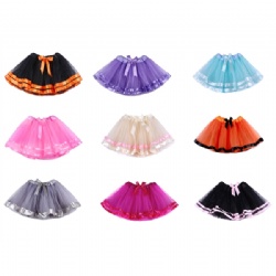 Dance Tutu Skirt for Halloween Cosplay Satin Ribbon Lined