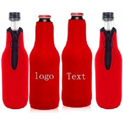 Neoprene Zip Up Single Bottle Cooler